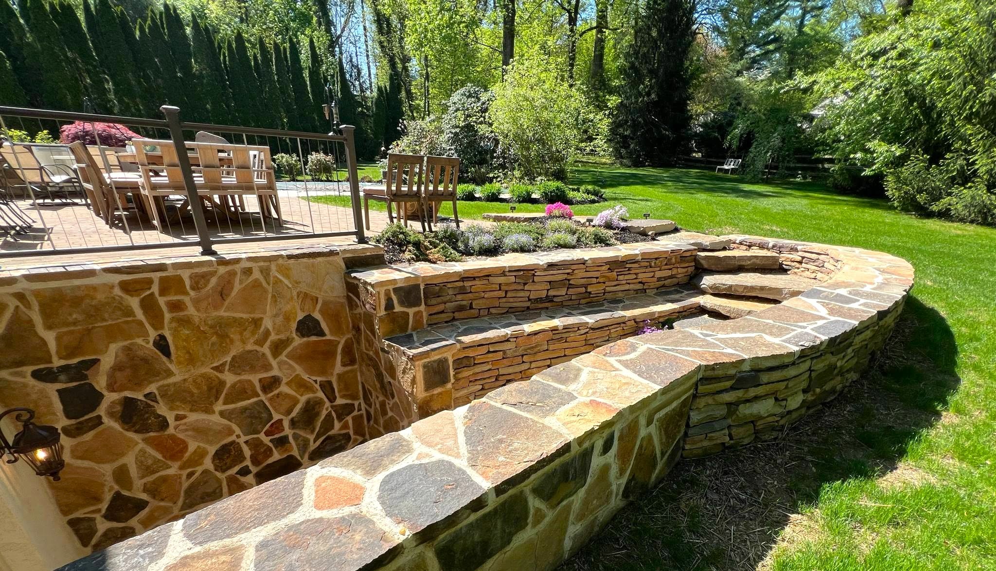Natural stone hardscape and masonry work.