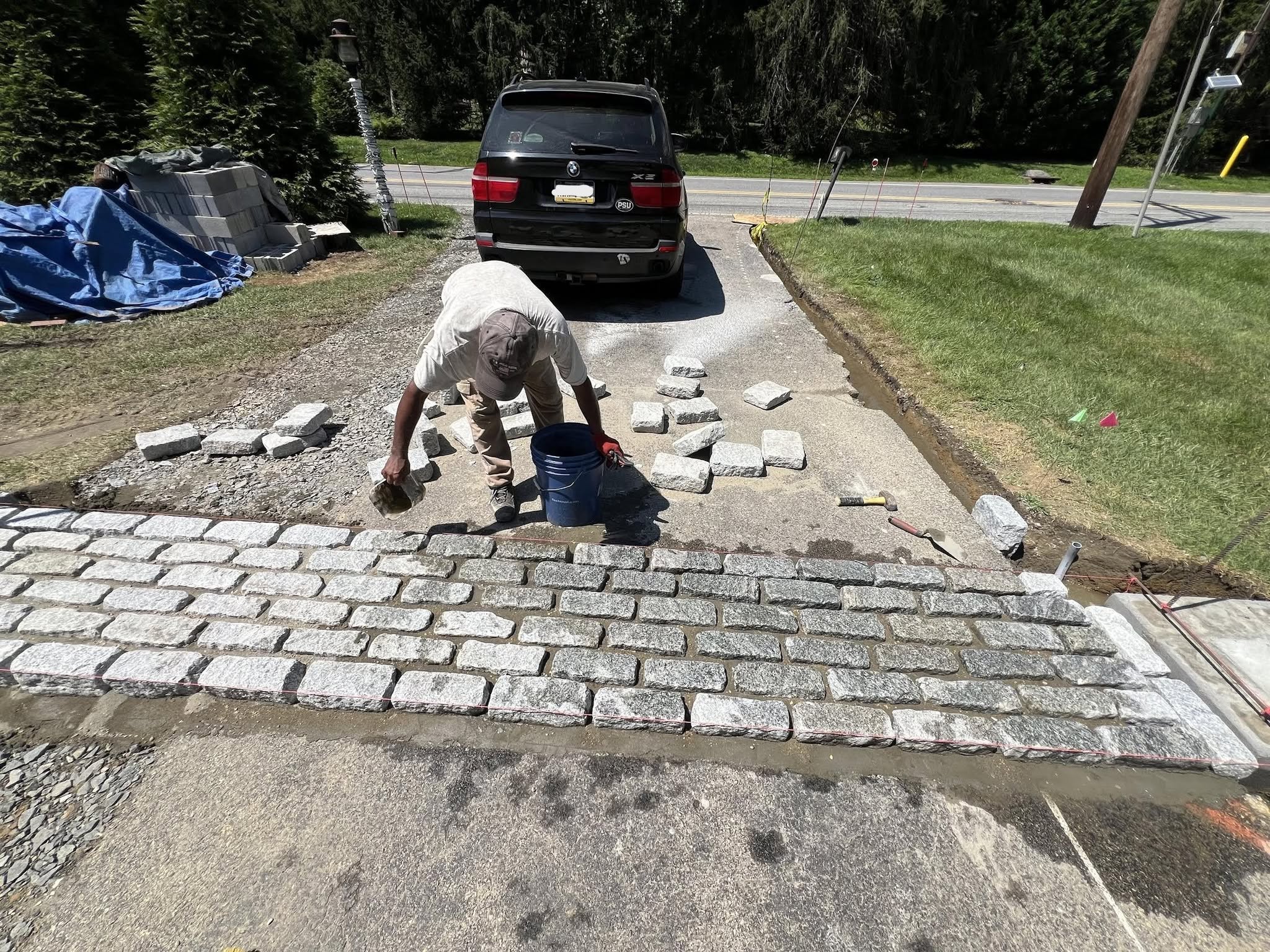 Walkways, pool surrounds, and landscape construction.