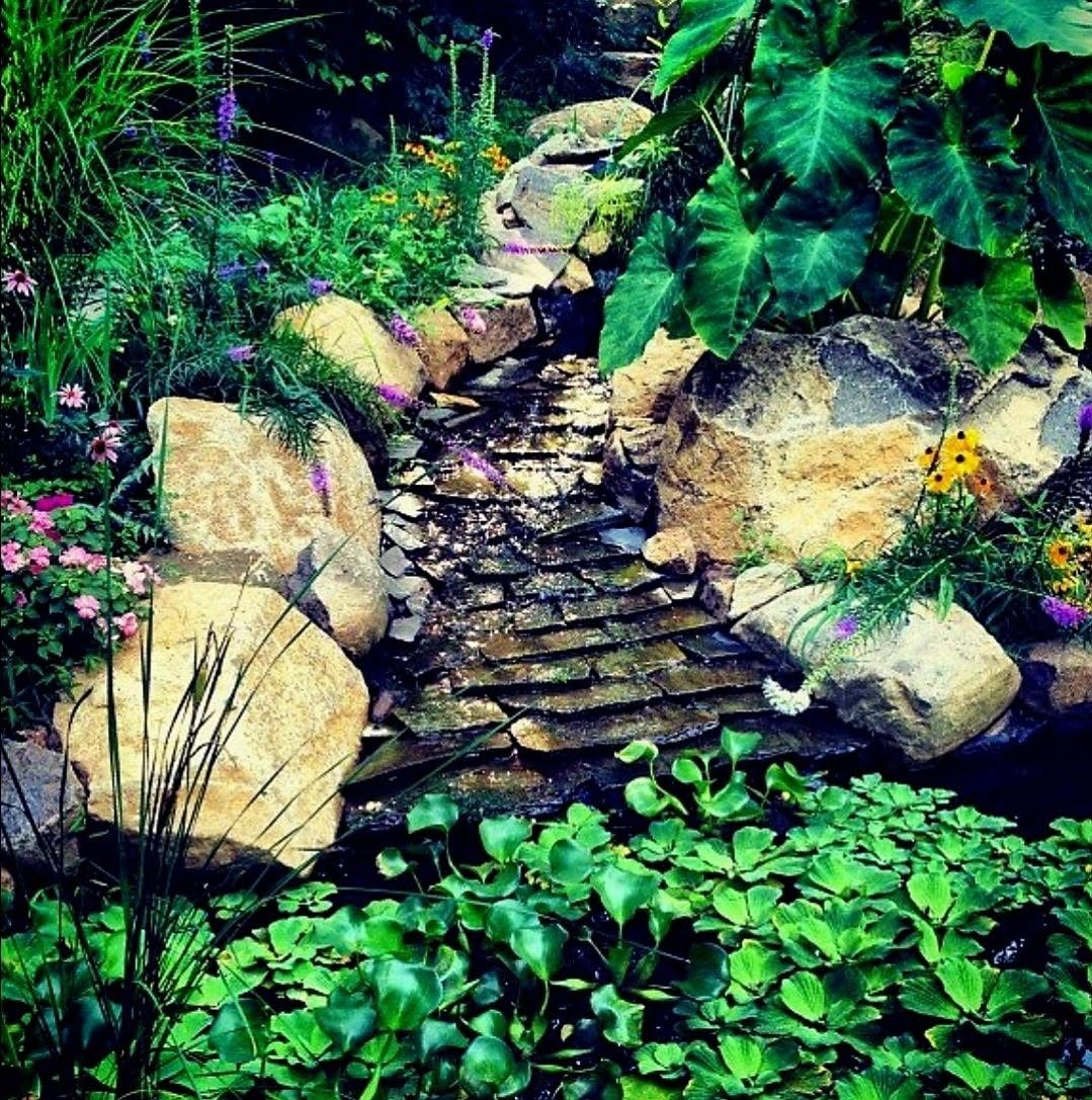Water feature and natural stone work.